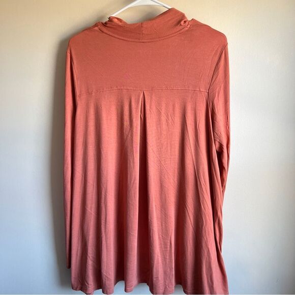 LOGO Lori Goldstein Pink Draped Front Cardigan Topper - Picture 4 of 5